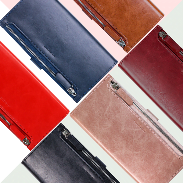 Zipper Flip Diary Wallet Case