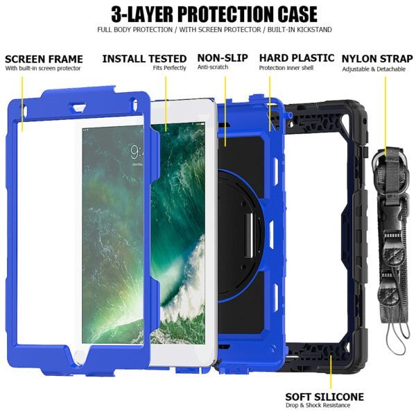 Heavy Duty Protection Case with Hand & Shoulder Strap for All iPad and Mini6 - Image 2