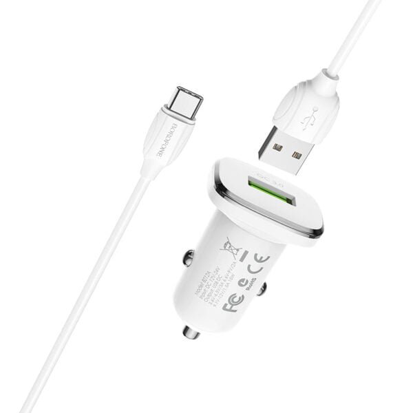 Lasting power QC3.0 in-car fast charger set with cable - Image 3