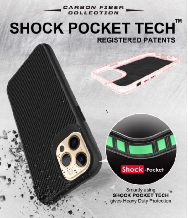Carbon Fiber Designed Protective Case Black - Image 6
