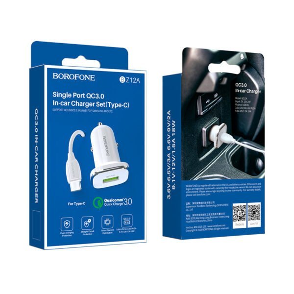 Lasting power QC3.0 in-car fast charger set with cable - Image 9