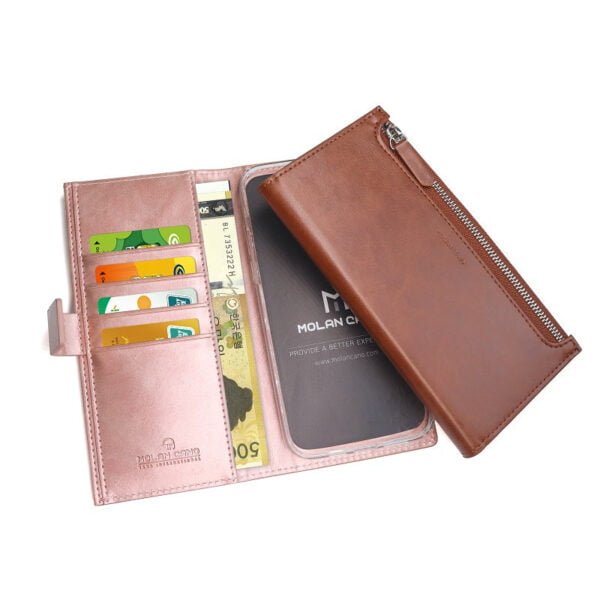 Zipper Flip Diary Wallet Case - Image 7
