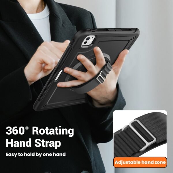 Ultra-Slim Heavy Duty Protection Case with Hand Strap for new iPad Air/Pro 11/13 (2024) - Image 8