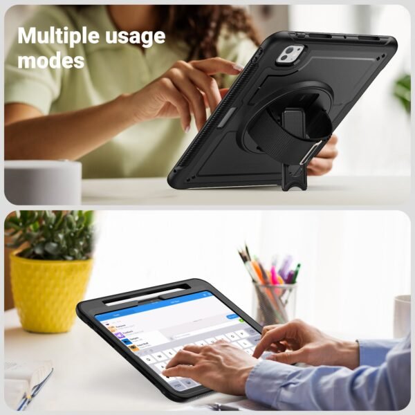 Ultra-Slim Heavy Duty Protection Case with Hand Strap for new iPad Air/Pro 11/13 (2024) - Image 13